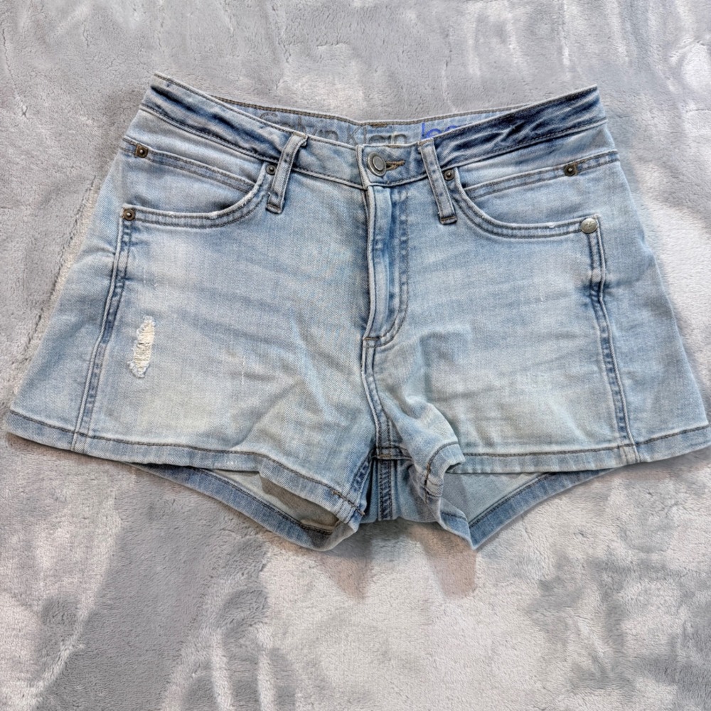 Vintage Calvin Klein‎ Jeans Womens Distressed Denim Booty Shorts Size 26 Y2k